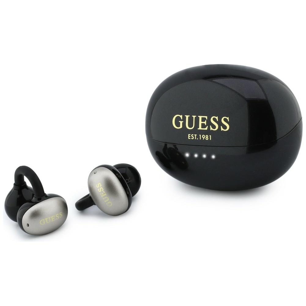 Ows Guess Kopfhörer Mit Metallic-finish, Galvanisierten Teilen Und Klassischem Logo, Schwarz