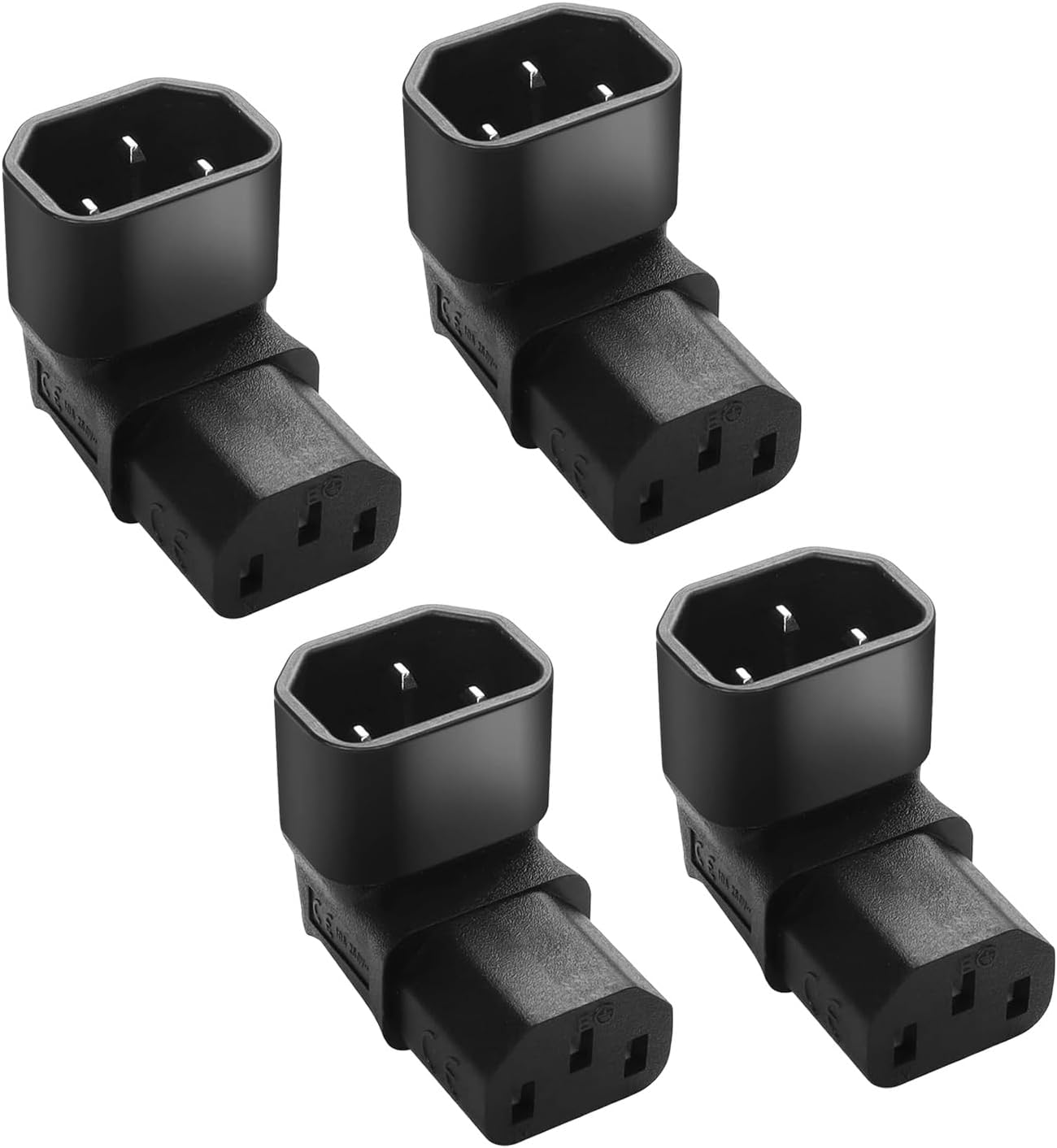 Abgewinkeltes Stromkabel C14 Auf C13 (90 Grad Nach Oben) Pvc-material, Für Computer, Pdu-einschübe, Reiskocher