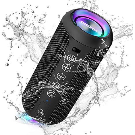 Ortizan X Tragbarer Bluetooth-lautsprecher: Wasserdicht (ipx7), Kabellos, Hohe Lautstärke, Tiefer Bass, Gleichzeitige Kopplung Mit Zwei Geräten, 30 Stunden Akkulaufzeit. 181 × 85 × 85 Mm