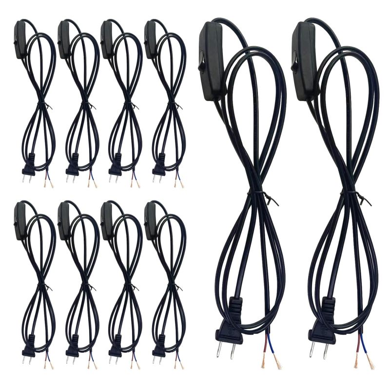 Touch-schalterkabel (10er-pack) Aus Reinem Kupfer, Abisolierbar, 1,8 Meter, Schwarz
