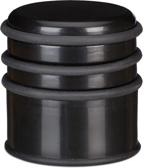 Bodenstopper, Zugluftstopper Für Türen Und Fenster, ∅ Cm, Gummiringe, Schwarz, Pp, 8 X 7 X 7 Cm