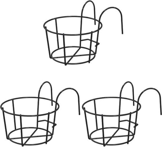 3 Teilig Pflanzenampeln Pflanzenhalter Hängender Blumentopf Blumenampel Für Drinnen 16 X 9,5 Cm Wandring Blumentopfhalter Schwarz Metall Für Balk