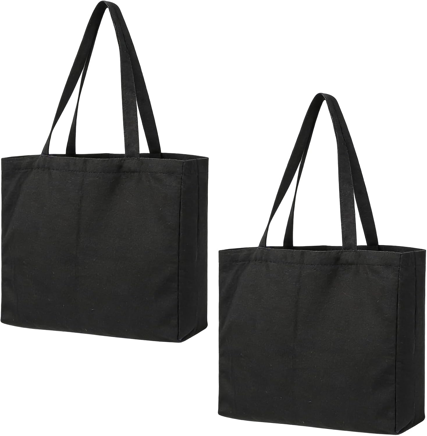Set Aus 2 Großen Baumwolltaschen, 45 × 35 × 10 Cm, Handtasche, Stofftasche, Einkaufstasche, Wiederverwendbare Jute-tragetaschen, Unbedruckt, Zum Einkaufen, Wäsche Waschen, Sport Und