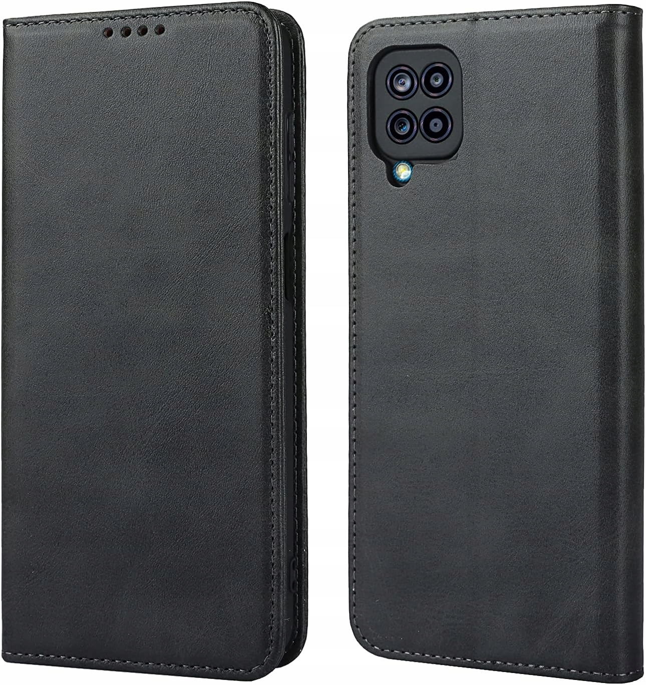 Smarte Magnetische Hülle Für Samsung Galaxy A12 M12 Schwarz Book+glass