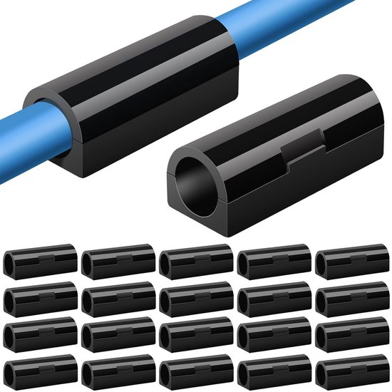 20 Selbstklebende Schwarze Kabelclips Für Zuhause, Computer Und Fernseher – Kabelhalter Für Stromkabel Und Ladegeräte