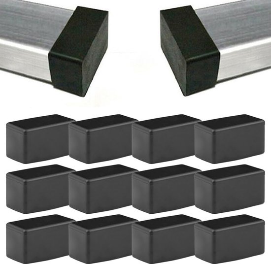 12 Stück Möbelgummifüße, Schwarze Rechteckige Gummifüße Für Tisch Und Stuhlbeine, Bodenschoner Für Hartholzböden Bodenschutz Möbelzubehör (15 X 3