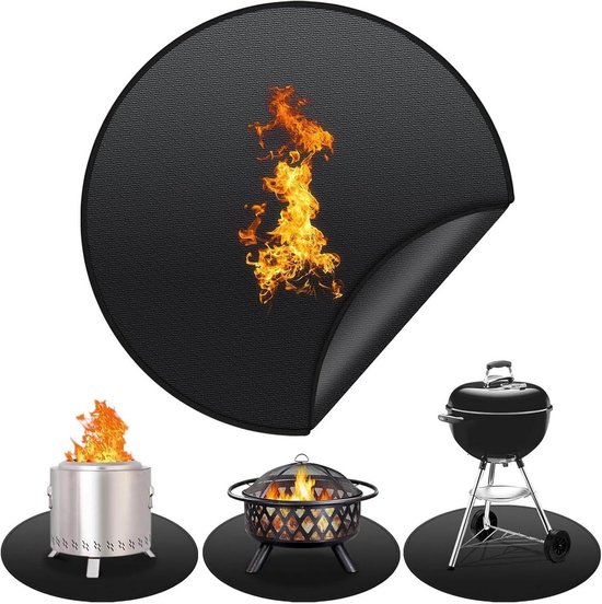 Runder, Feuerfester Untersetzer 50 Cm Hitzebeständige Grillmatte Für Tisch, Kamin Und Feuerschale
