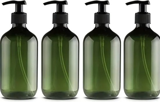 Set Mit 3 Pumpflaschen, 500 Ml, Seifenspender Aus Kunststoff, Schwarz Mit Bambus Und Text, Nachfüllbare Shampooflasche.