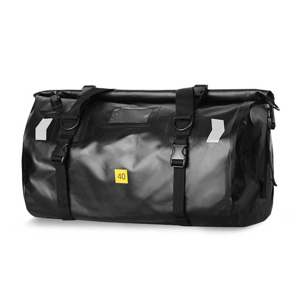 Wasserdichte Motorradtasche, Große Wasserdichte Reisetasche Mit Rollverschluss, Schultergurt, Reflektierendem Design (schwarz, 40 L)