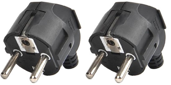 2er Pack Schwarzer Cee7 Stecker Eu 16a 4,8 Mm Stift Frankreich/deutschland/südkorea, Flexibler Und Wiederverwendbarer Reiseadapter