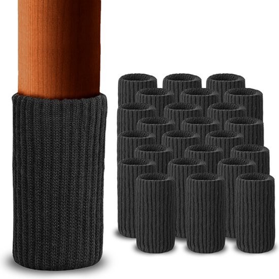 Stuhlbeinschoner Stuhlbeinsocken Bodenschutz Schwarz 16 Stück