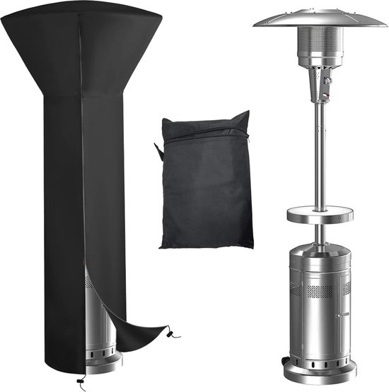 Heizstrahlerabdeckung – 226 X 85 X 48 Cm – Schwarze Terrassenheizstrahlerabdeckung – Schutzhülle Für Terrassenheizstrahler – Wasserdicht – Schwarz – Mit Reißverschluss Und Kordelzug