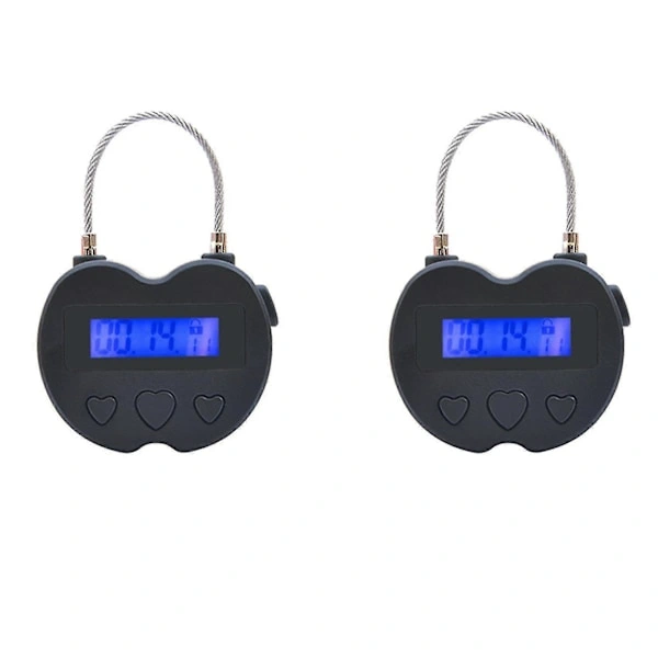 [pl]2x Intelligentes Zeitschloss Mit Lcd-display, Usb-aufladbar, Temporärer Timer, Vorhängeschloss, Reiseelektronik
