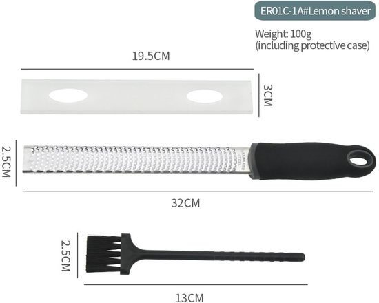 Schwarze Reibe Für Zitrusfrüchte, Parmesan, Ingwer, Schokolade Und Muskatnuss Mit Feiner Klinge