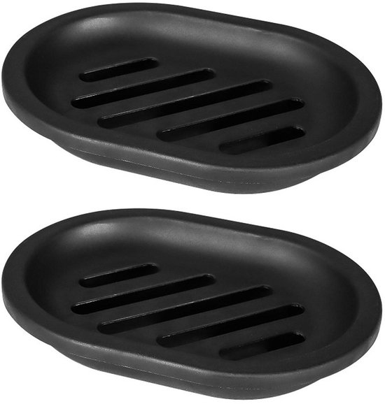 2 Schwarze Seifenhalter – Badezimmer, Reisehalter, Leicht Zu Reinigen, Hält Trocken (schwarz)