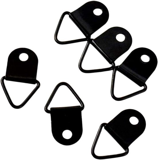 Bilderrahmen-haken-set – D-ring-aufhänger – Zum Aufhängen Von Bildern – Robustes Bronzemetall – 3-mm-loch – Schwarz