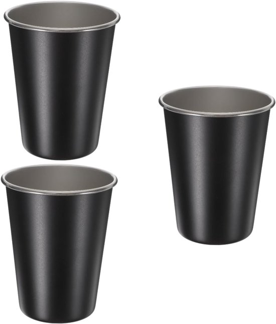 Kaffeebecher Für Unterwegs Reisebecher 3er Set Kaffeebecher Becher Für Zu Hause Tragbar Edelstahl Outdoor Kaffeebecher Schwarz Kaffeebecher Wiede