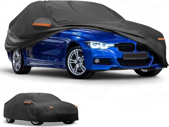 Wasserdichte Allwetter Autoabdeckung, Uv Beständig Und Atmungsaktiv, Rundumschutz Für Bmw 1er Limousine, 210d Pu, Schwarz Mit Reißverschluss Auf