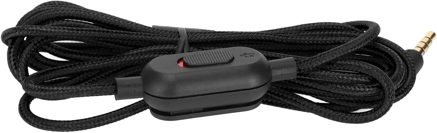 Kopfhörerkabel, 200 Cm Pvc-sauerstofffreies Kupfer-gaming-headset-kabel Mit Lautstärkeregler Und Stummschalter Für G Pro, G Pro X Und G433 Gamer (schwarz)