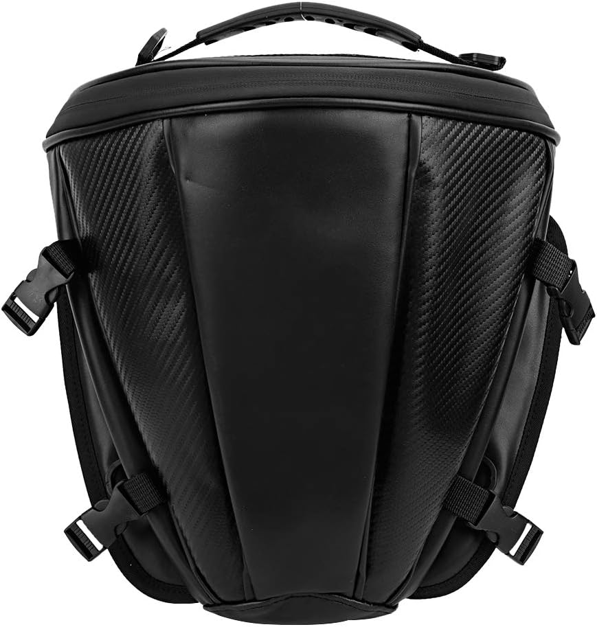 Motorrad-hecktasche Aus Kohlefaser, 3-in-1 Wasserdichte Satteltasche, Handtasche Und Schultertasche Mit Doppelten Reißverschlusstaschen Zur Aufbewahrung Auf Dem Motorrad-hecksitz