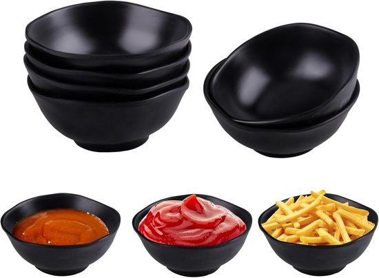 6-teiliges Set Kleiner Schüsseln Für Kinder Wiederverwendbare Suppenschüsseln Aus Kunststoff Frühstücksschüsseln Ideal Für Müsli Und Dips Schwarz