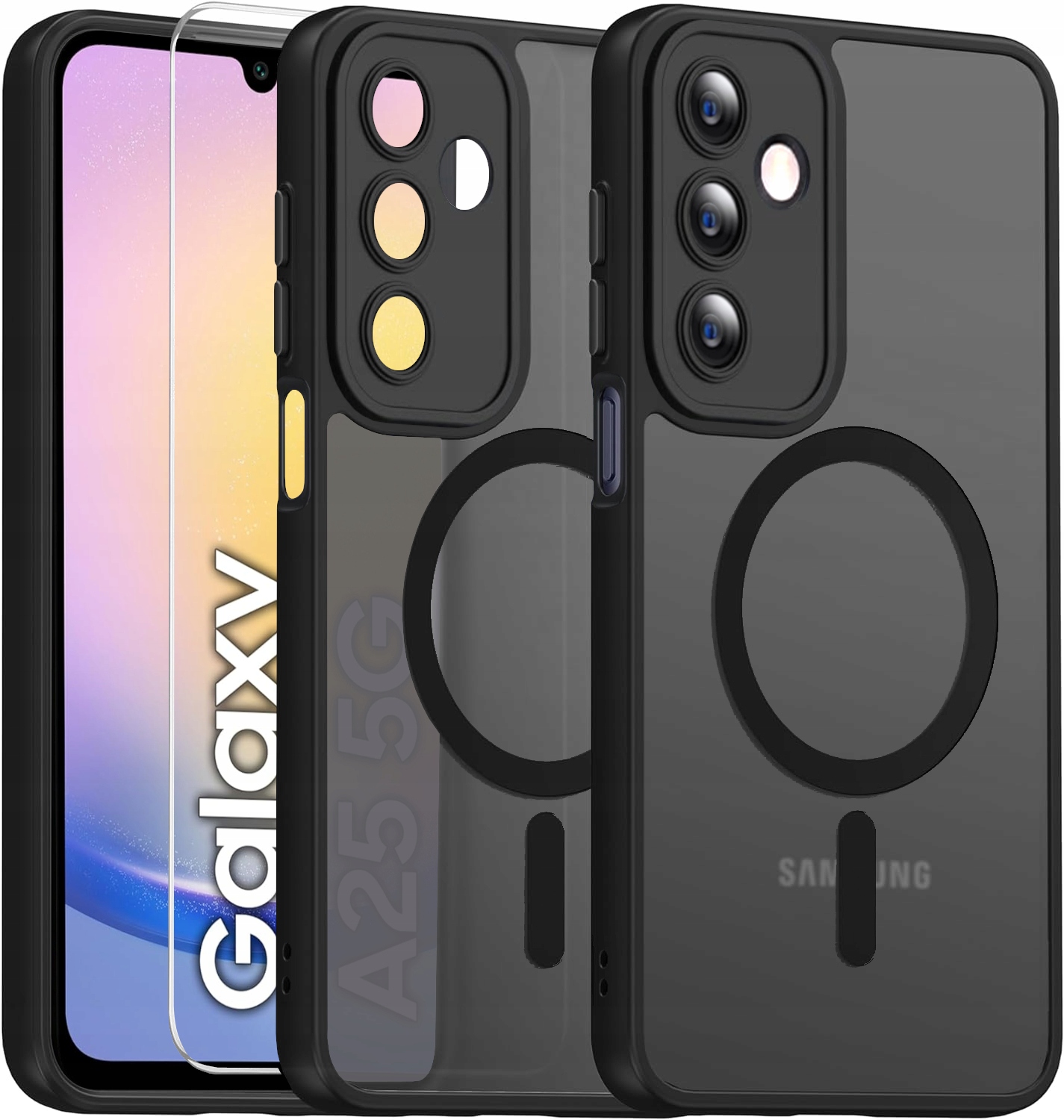 Schutzhülle Für Samsung A25 5g Mit Magsafe, Matte Verstärkte 360°-premium-hülle + Glas