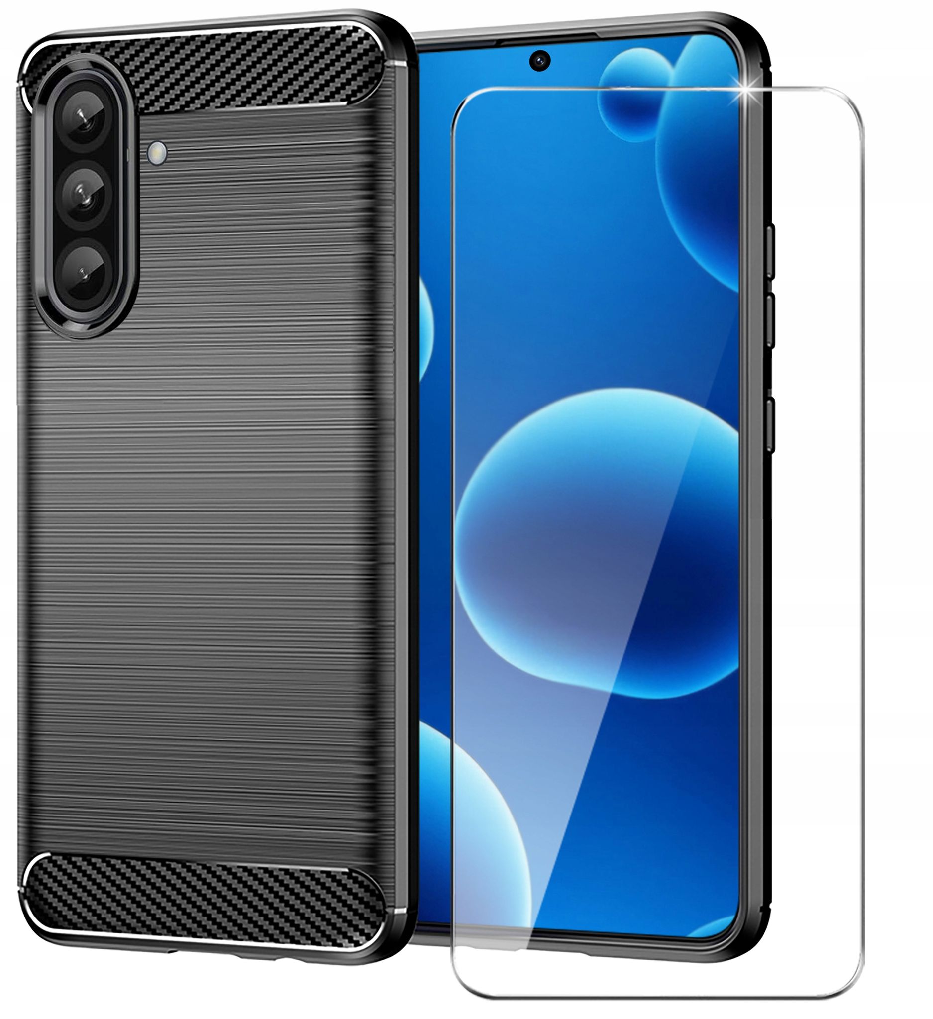 Schutzhülle Für Samsung A56 5g: Gepanzertes Carbon-gehäuse + 9h-schutzglas