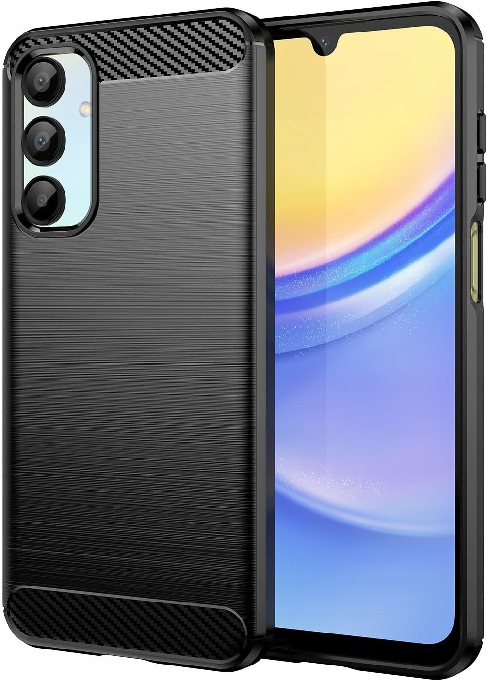 Hülle Für Samsung Galaxy A16 Armor Carbon Hülle Schwarz + 9h Glas