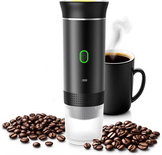 Tragbare Kaffeemaschine Kabellos Fürs Auto Espresso Kapselkaffee Gemahlener Kaffee Tassen Wiederaufladbar Tragbare Kaffeemaschine Schwarz