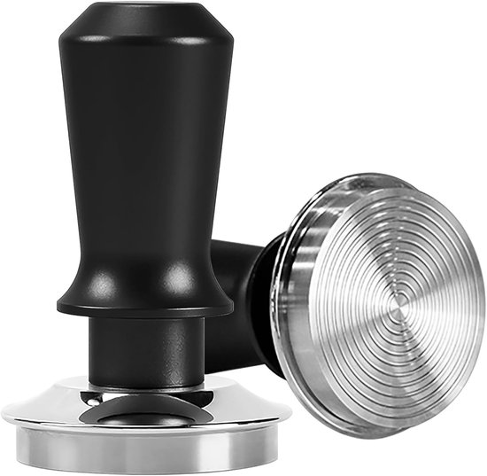 Kaffeesaboter, Espresso-tamper, Federbelasteter, Kalibrierter Tamper Mit Edelstahlfuß, 30 Lbs Konstanter Druck, Kaffeezubehör (schwarz, 51 Mm)