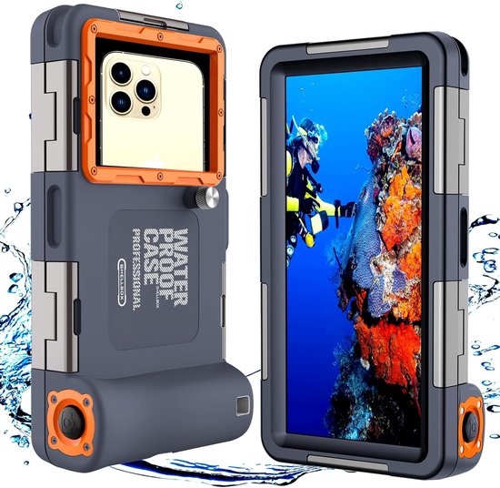 Professionelle, Wasserdichte Taucher Handyhülle Für Smartphones, Unterwasserschutzhülle, Kompatibel Mit Den Meisten Mobiltelefonen Schwarz Und Or