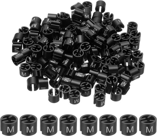 300 Stück Kleiderhaken-markierungen M – Runde Schwarze Farbkennzeichnungsetiketten Für Kleiderständer