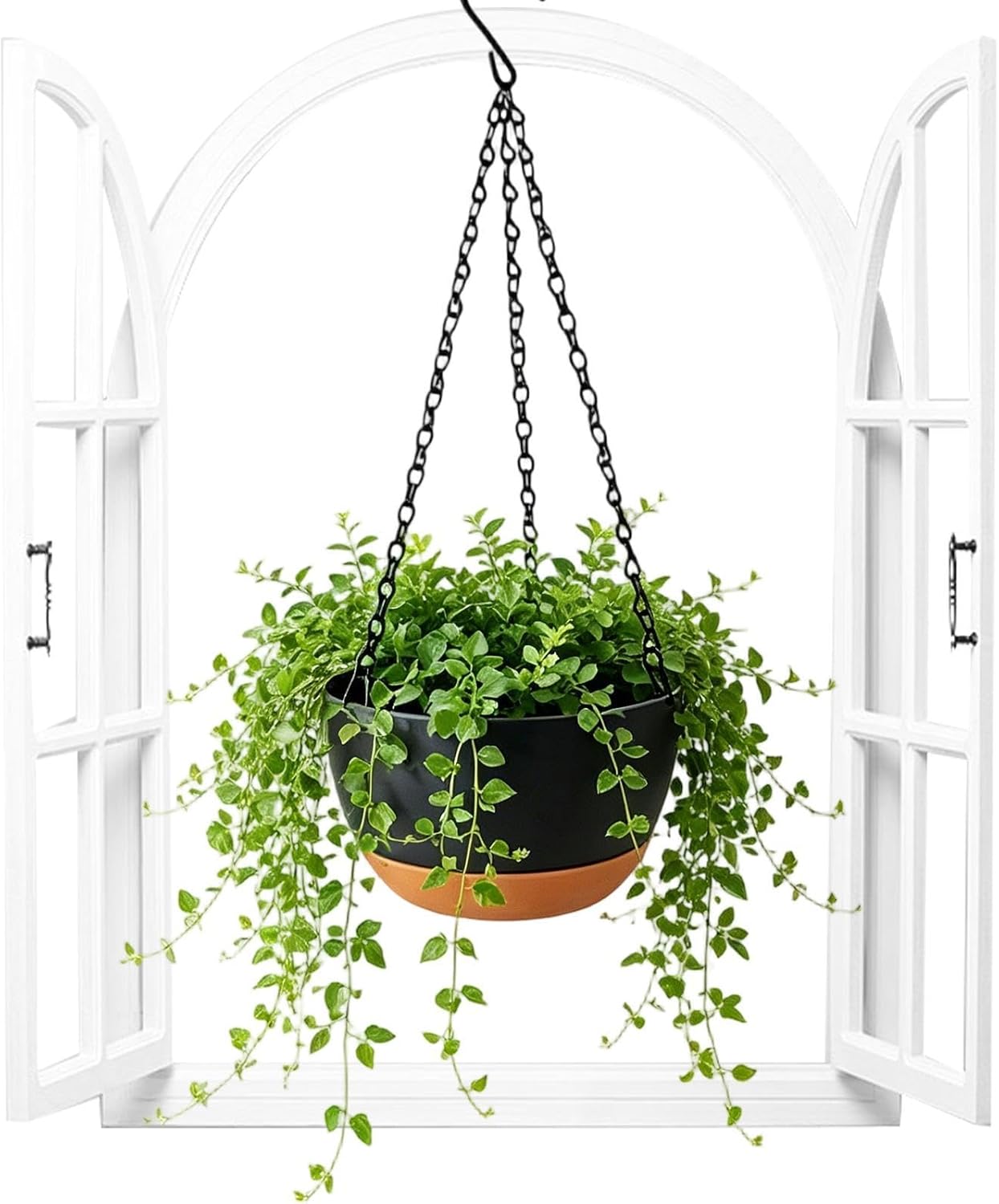 Pflanztöpfe, Dekorativer Hängender Behälter Mit Abnehmbarem Tablett, Gartentöpfe, Für Terrasse, Zuhause, , Deck, Fenster, , Garten, Außenwand