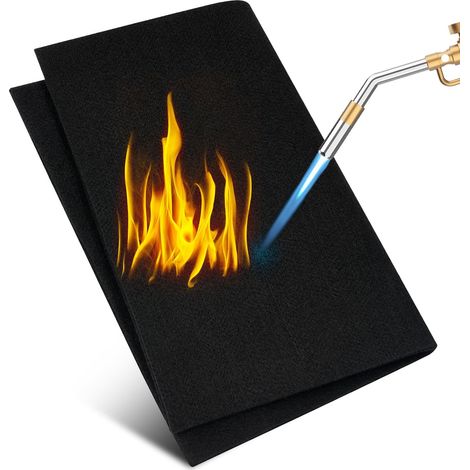 Flintronic Hitzeschutzmatte, Feuerfeste Schweißdecke, Hitzebeständiges Material Bis 1000°c, Feuerfeste Matte Für Grill, Herd, Schweißen, Klempner (30 X 23 Cm)