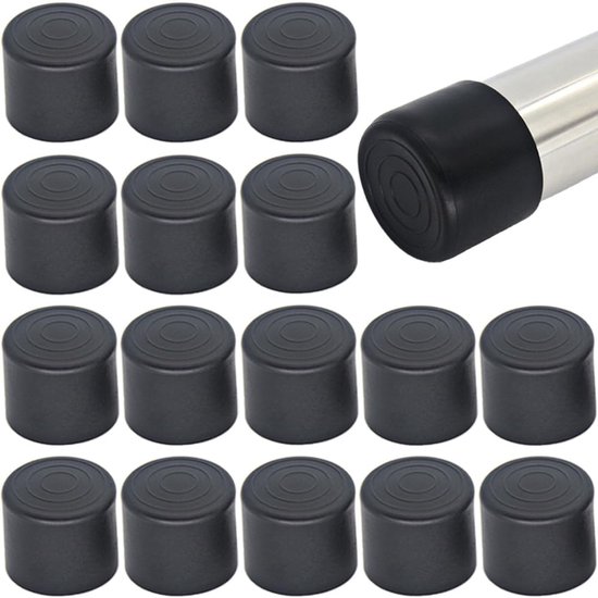 16 Stück Stuhlbeinkappen 25 X 25 X 25 Mm Möbelbeinschoner Runde Gummifüße Stuhlschutz Bodenschutz Stuhlbeinschoner Stuhlsocken Für Stuhl Tisch Schwarz