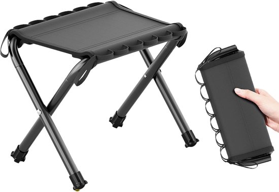 Klappbarer Minihocker – 30 Cm – Schwarz – Tragkraft: 130 Kg