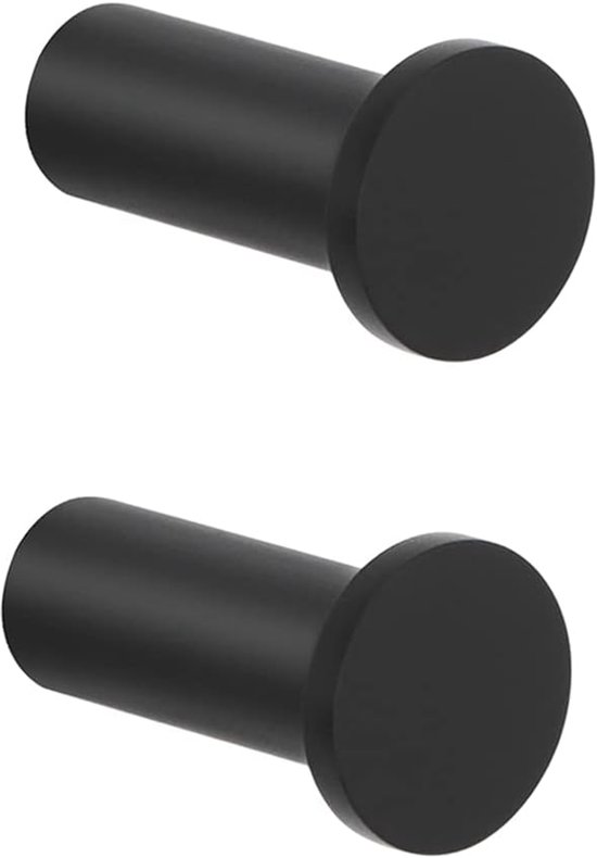 2 Stück Edelstahl-handtuchhaken, Kleiderhaken, 35 Mm Wandhaken Für Badezimmer, Schlafzimmer, Küche, Mattschwarze Oberfläche