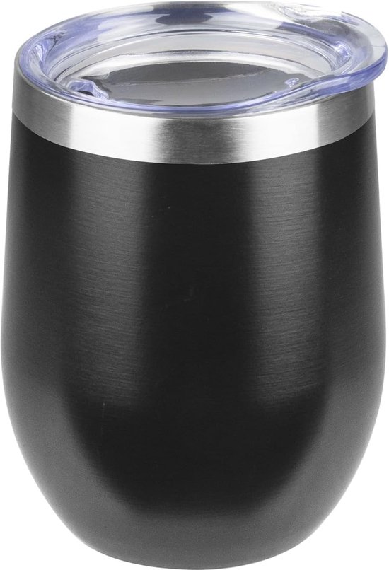 Isolierte Wasserflasche Trinkbecher Kaffeebecher Edelstahl Innenseite Für Zuhause, Büro, Wandern Und Reisen Schwarz 8 X 6,2 X 11,6 Cm 360 Ml