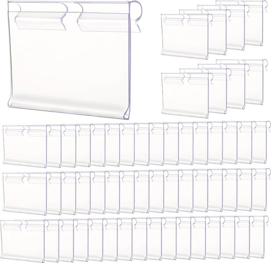 Etikettenhalter 100 Stück 6 Cm X 4,2 Cm Transparent Kunststoff Preisschildhalter Preisschilder Preisauszeichnung Regaletikettenhalter Für Bäckere
