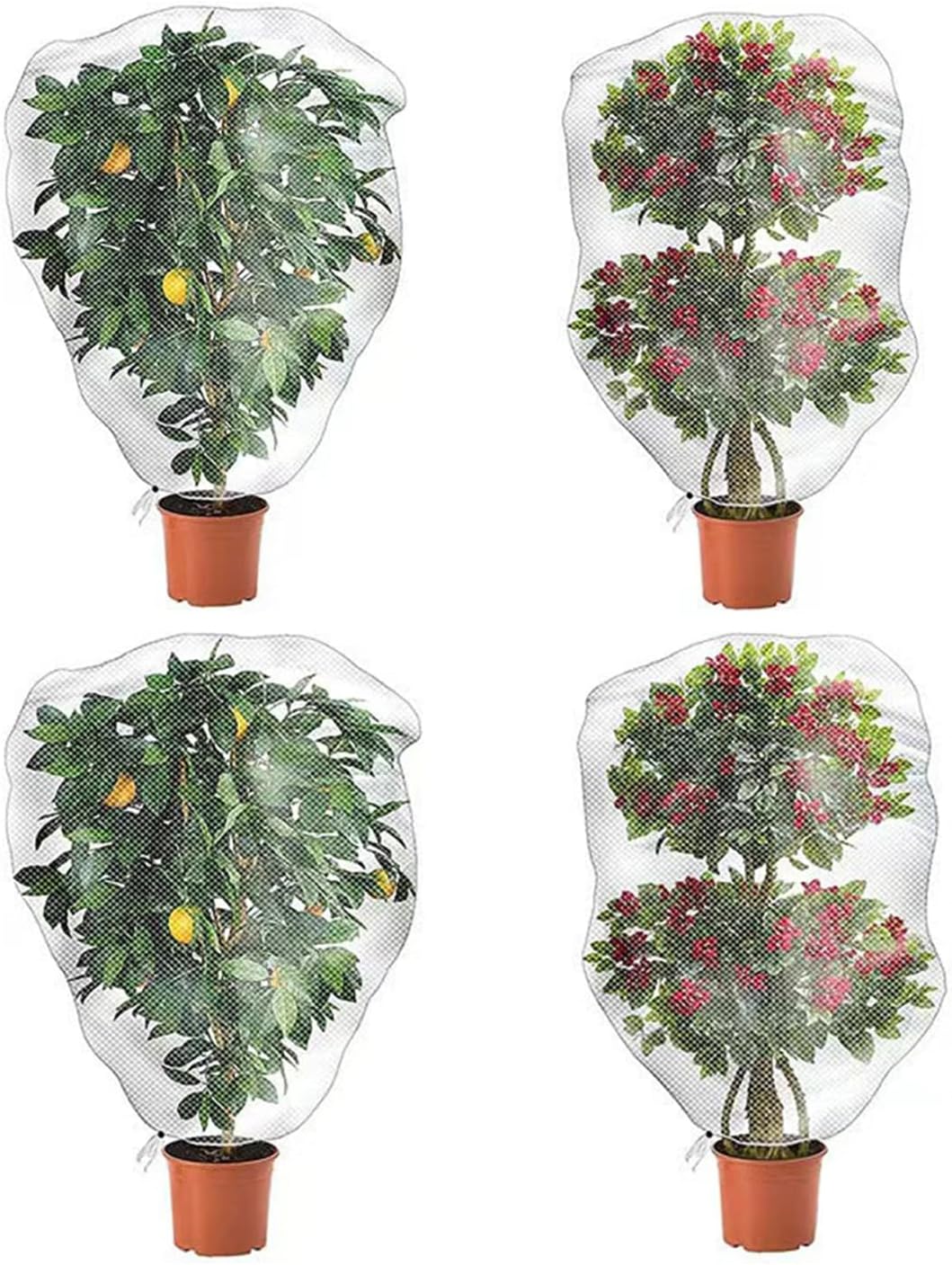 Pflanzbeutel Mit Kordelzug, Insektennetz, 4 Stück Feinmaschiges Insektennetz Zum Schutz Von Gemüse, Blumen Und Früchten (80 X 80 Cm)