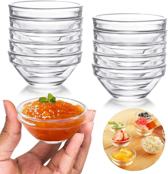 Zeynomax - Mini-glasschalen - 10er-set - Hochwertig - Transparent - Kräuter-dipschalen - Perfekt Für Dips Und Vorspeisen
