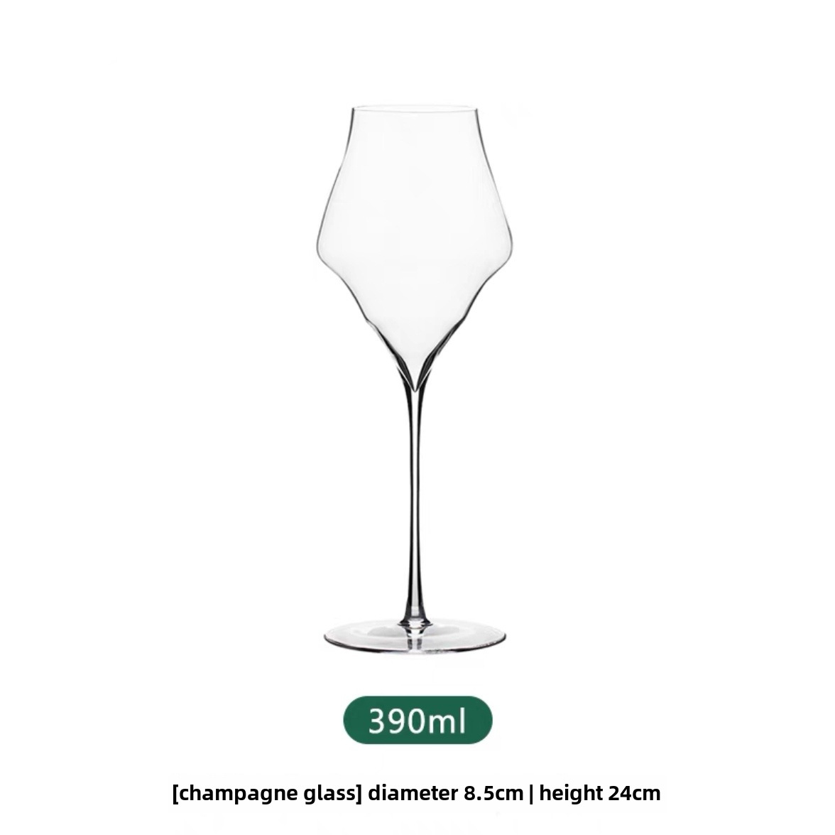 Josephinen Josephine Flache, Elegante, Ultradünne Wolkentasse, Handgefertigte Kristalltasse, Hohes Weinglas (champagnerglas 390 Ml)