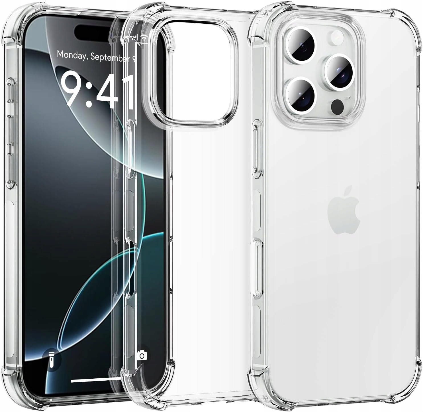 Schutzhülle Für Iphone 16 Pro: Stoßfeste, Transparente Hülle Mit Panzerrückseite Und Schutzglas