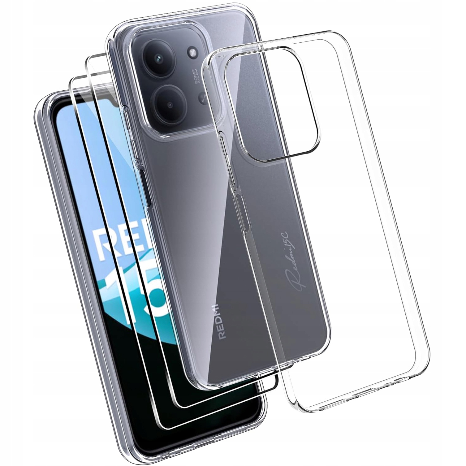 Transparente Rückseitenschutzhülle Für Xiaomi Redmi 15c/15c 5g + 2x Glas