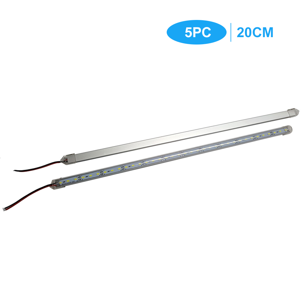 12-v-led-lichtleisten Für Unterbaubeleuchtung, Fahrzeuginnenbeleuchtung, Starre Leisten, Transparente Röhre, 20 Cm, 5er-pack