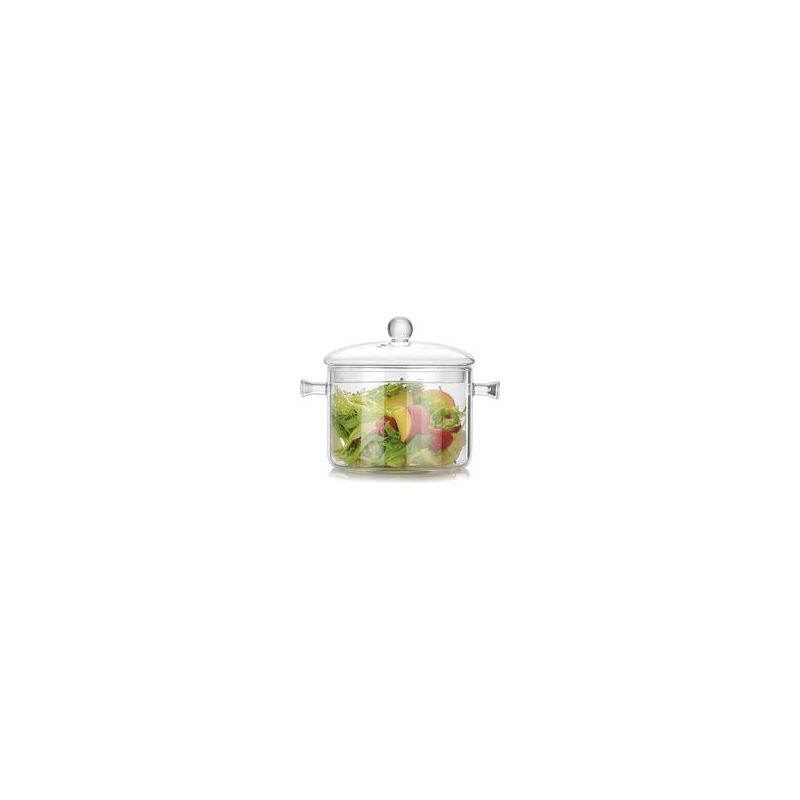Glastopf Mit Deckel, Hitzebeständiger, Transparenter Glastopf Mit Doppelgriff, Zum Kochen Von Gemüse, Suppen Und Nudeln