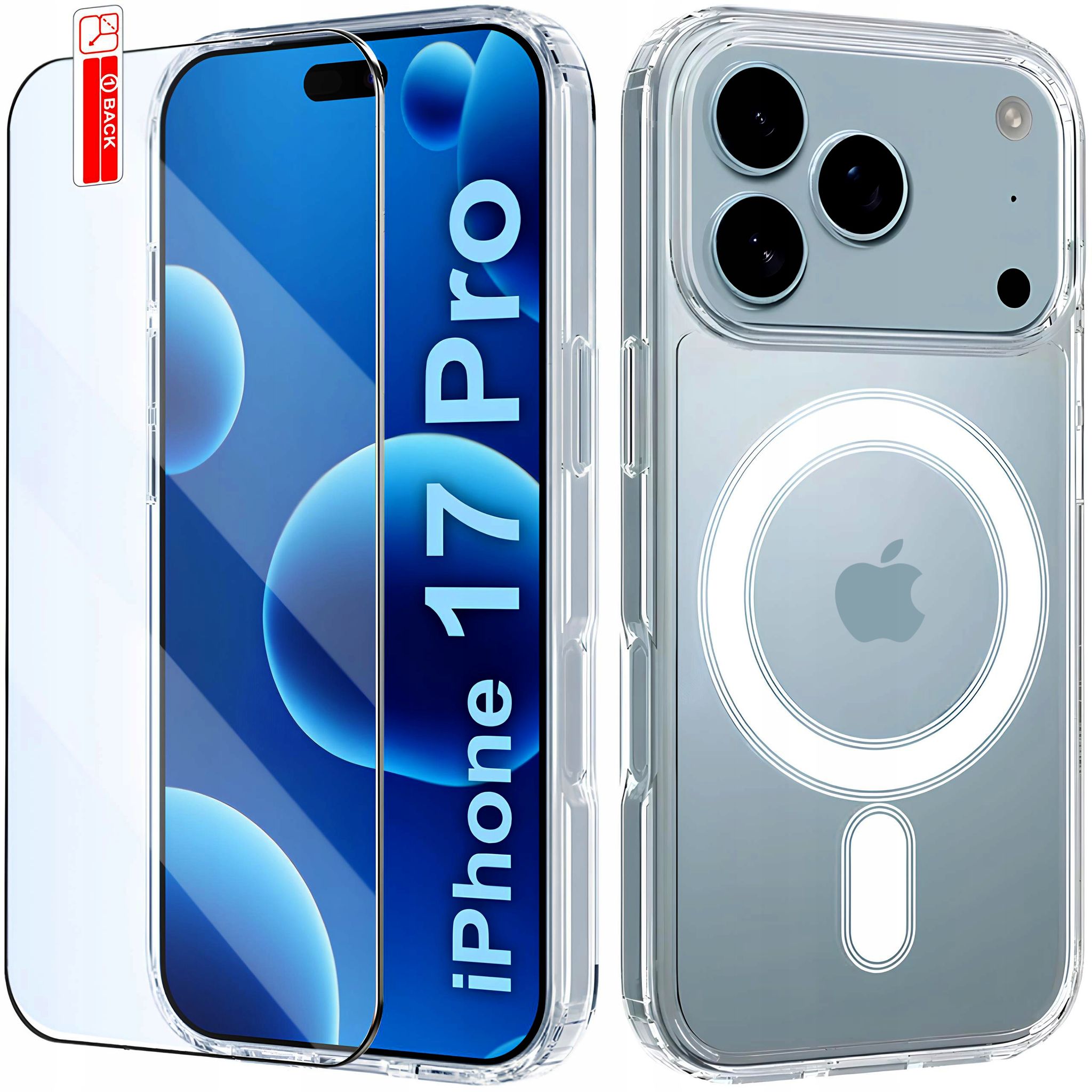 Schutzhülle Für Apple Iphone 17 Pro Mit Verstärkter Rückseite Für Magsafe Clear Case + Glas