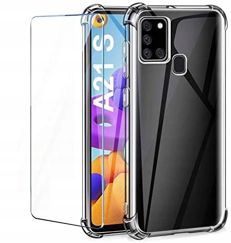Schutzhülle Für Samsung Galaxy A21s, Stoßfest, Farblos, Verstärkte Rückseite + Glas