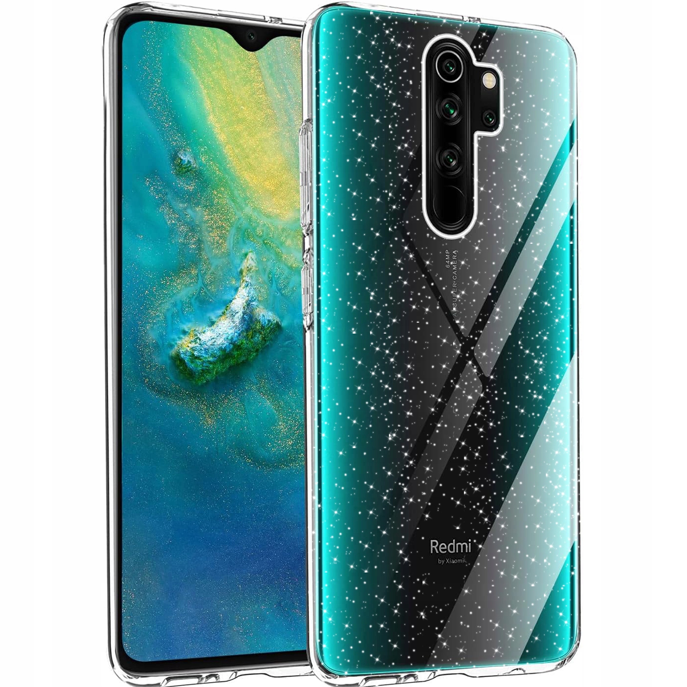 Schutzhülle Für Xiaomi Redmi Note 8 Pro Glitter Shine Rückseite + Glas
