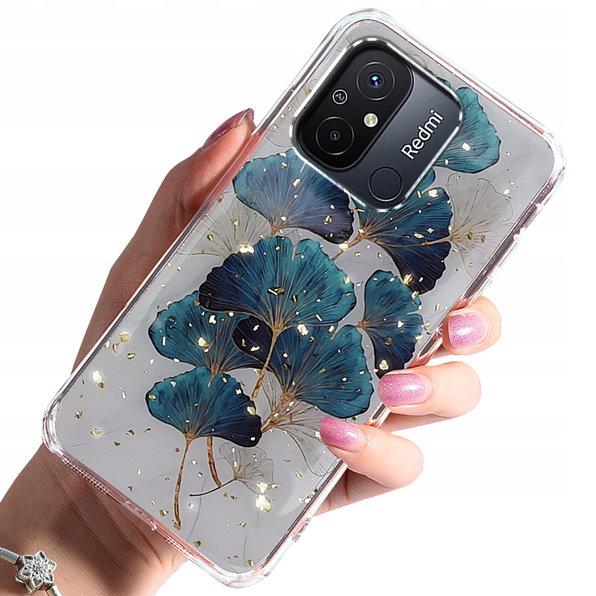 Hülle Für Xiaomi Redmi 12c/redmi 11a Gold Glam Leaves Back + Glas